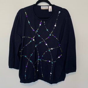 ALFRED DUNNER SCOOP NECK 3/4 SLEEVE SWEATER SIZE 2X